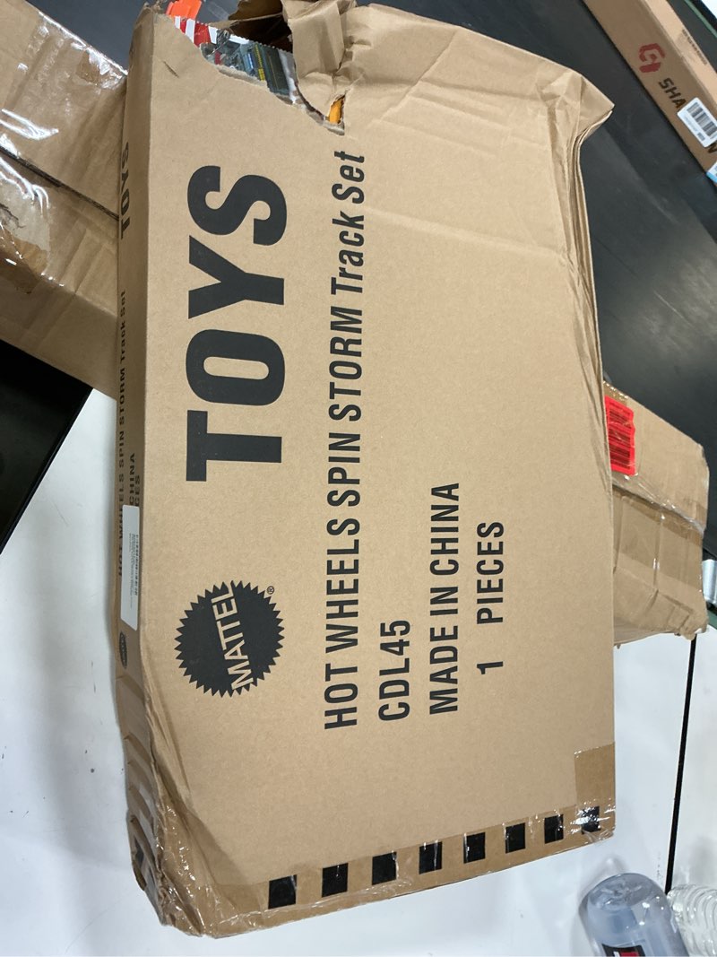 Condition photo showing New/Like New for Hot Wheels Track Set Spin Storm, 3 Intersections for Crashing & Motorized Booster, 1:64 Scale Toy Car (Amazon Exclusive)