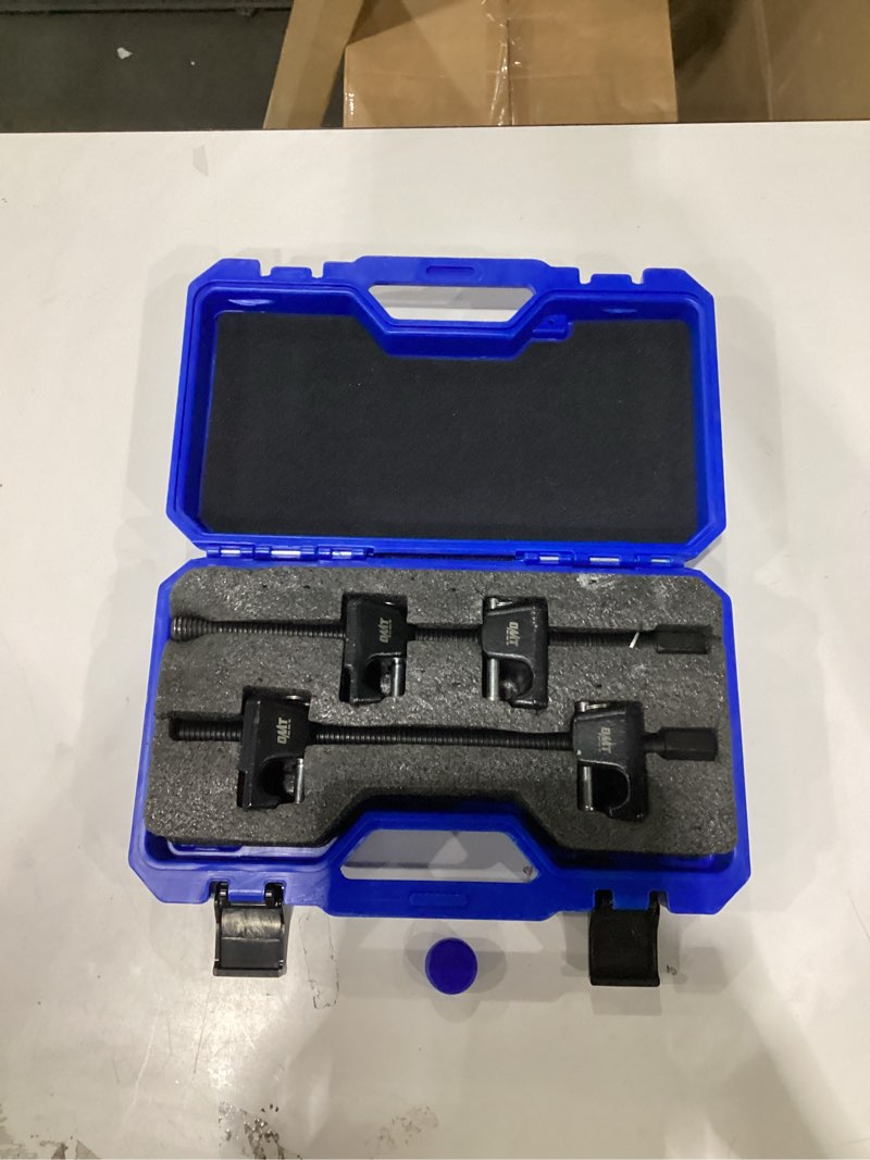 Condition photo showing New/Like New for orion motor tech 2pc macpherson strut spring compressor tool set with 10.5" range, heavy duty coil spring compressor tools with 1/2" square drive, 13/16" hex strut compressors for car truck, black