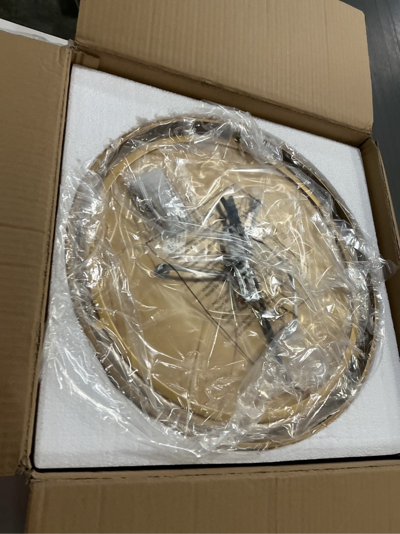 Condition photo showing New/Like New for 16" Flush Mount Ceiling Light, Farmhouse Style, Frosted Glass Shade,Brass Gold, for Living Room, Bedroom, Dining – CKCL4822-3W-BB Frosted Class & Brass Gold 16 Inch