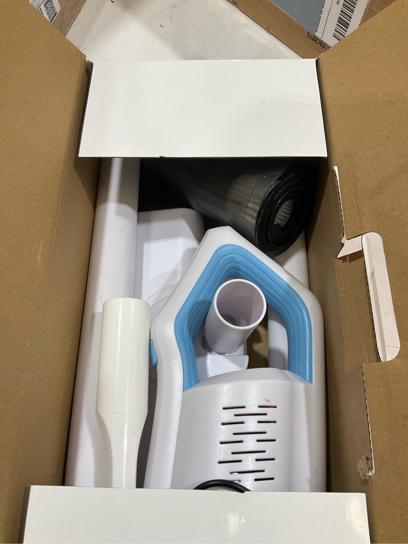 Condition photo showing Good Condition for cordless vacuum cleaner 2 in 1 quiet rechargeable handheld upright stick vac with floor brush long battery life for home white