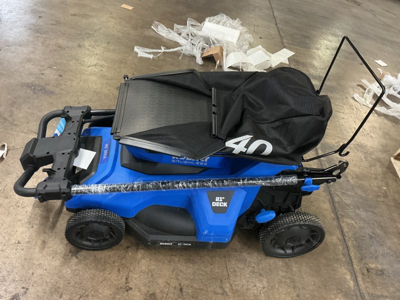 Condition photo showing As Is for kobalt lawn mower