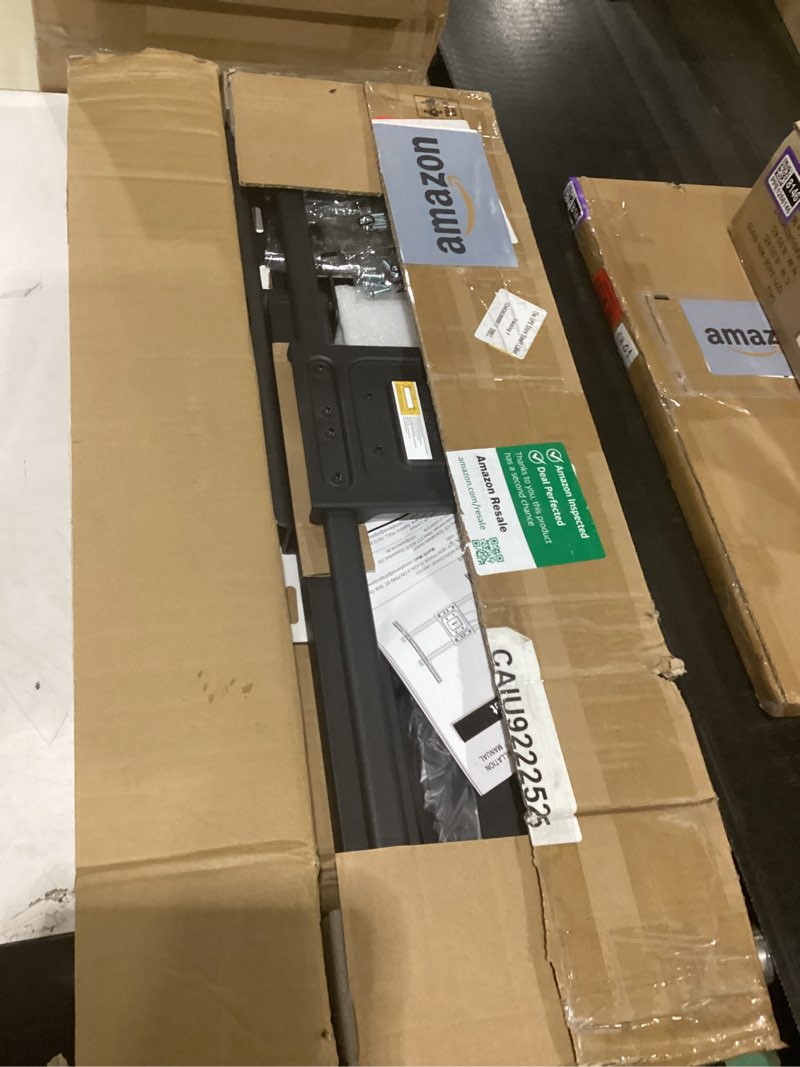 Condition photo showing As Is for bontec corner tv wall mount with extra long 40.9” extension arm for 32–75 inch tvs, holds up to 132 lbs, full motion dual arm tv bracket with tilt, swivel, level adjustment, max vesa 600×400mm for 32-75 inch