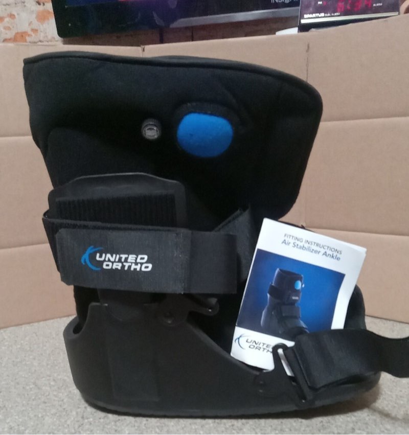 united ortho short air cam walker fracture boot black left or right large