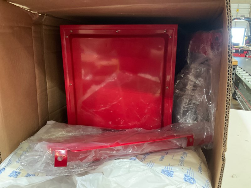 Condition photo showing As Is for nostalgia popcorn maker machine - professional cart with 8 oz kettle makes up to 32 cups - vintage popcorn machine movie theater style - red red 8 oz vintage classic