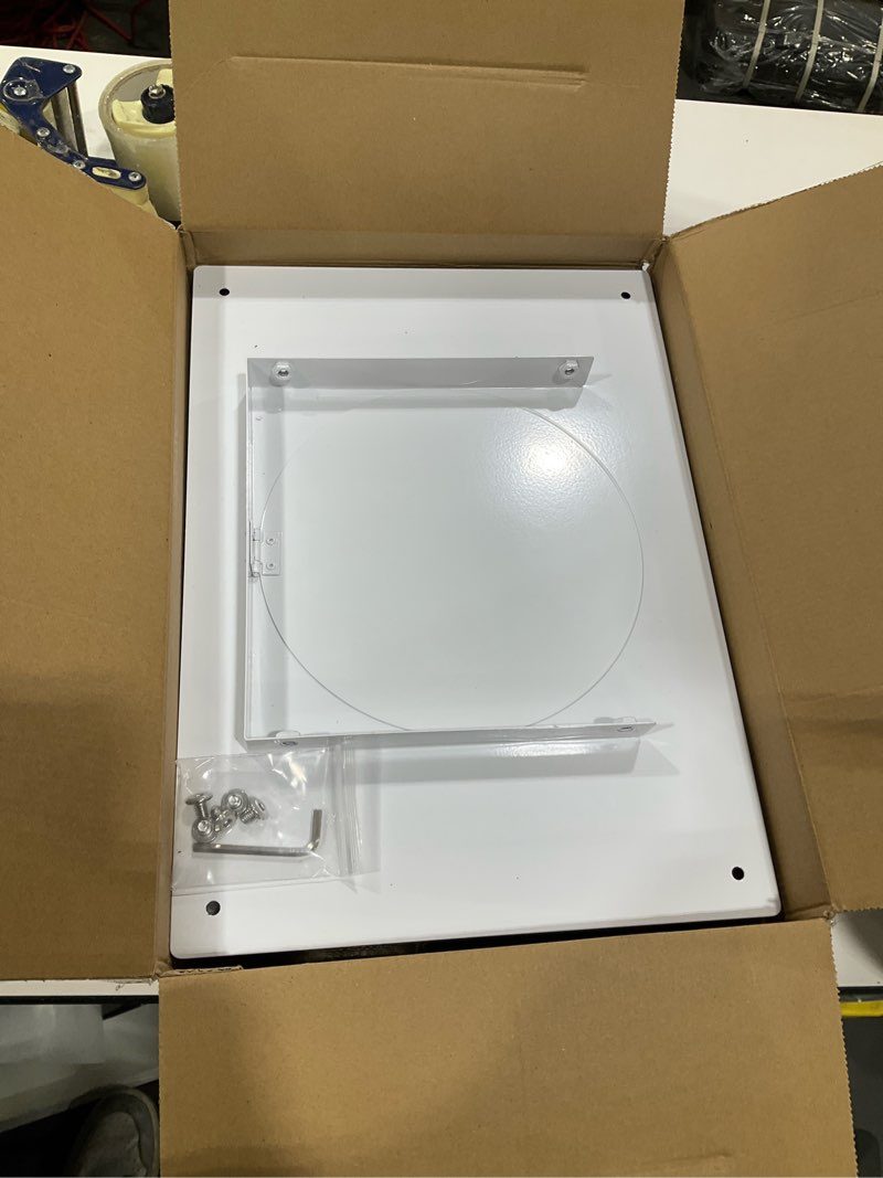 Condition photo showing New/Like New for 8 Inch Dryer Vent Cover Outside, Roof Vent Cap, Wall Vent Cover Outdoor Hooded Wall Vent with Backdraft Damper for Dryer Kitchen Bathroom Range Hood HVAC Duct Vent, Galvanized Steel 8 Inch White