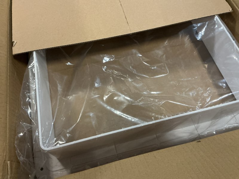 Condition photo showing New/Like New for zoiz rv vent garnish replacement for 2012 series roof vent fan – 14"x14" opening, 2.9" vertical leg interior trim ring, modular ceiling garnish