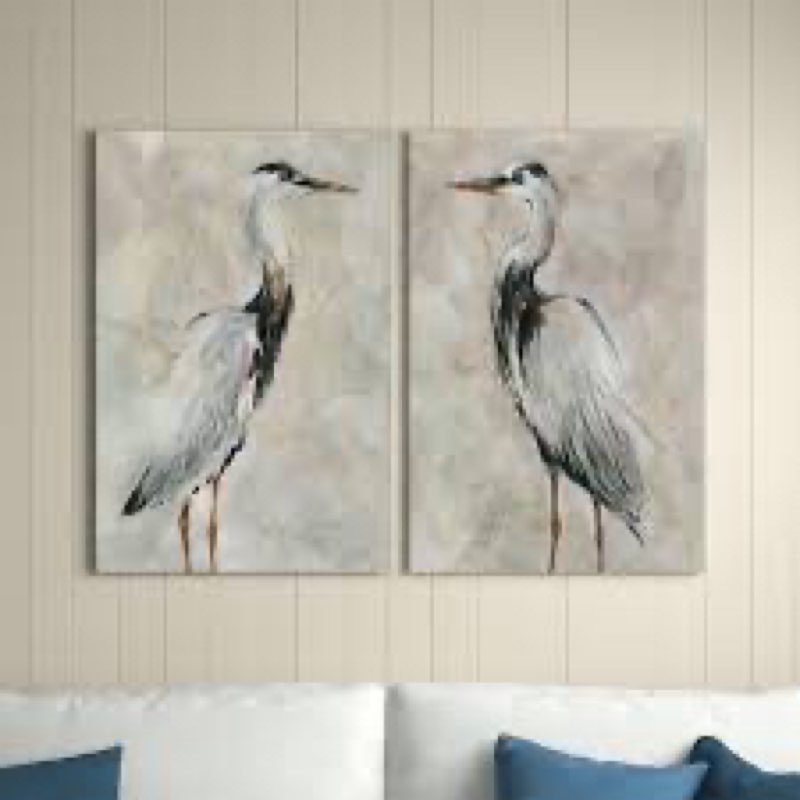 Crane at dusk1-2 piece painting set