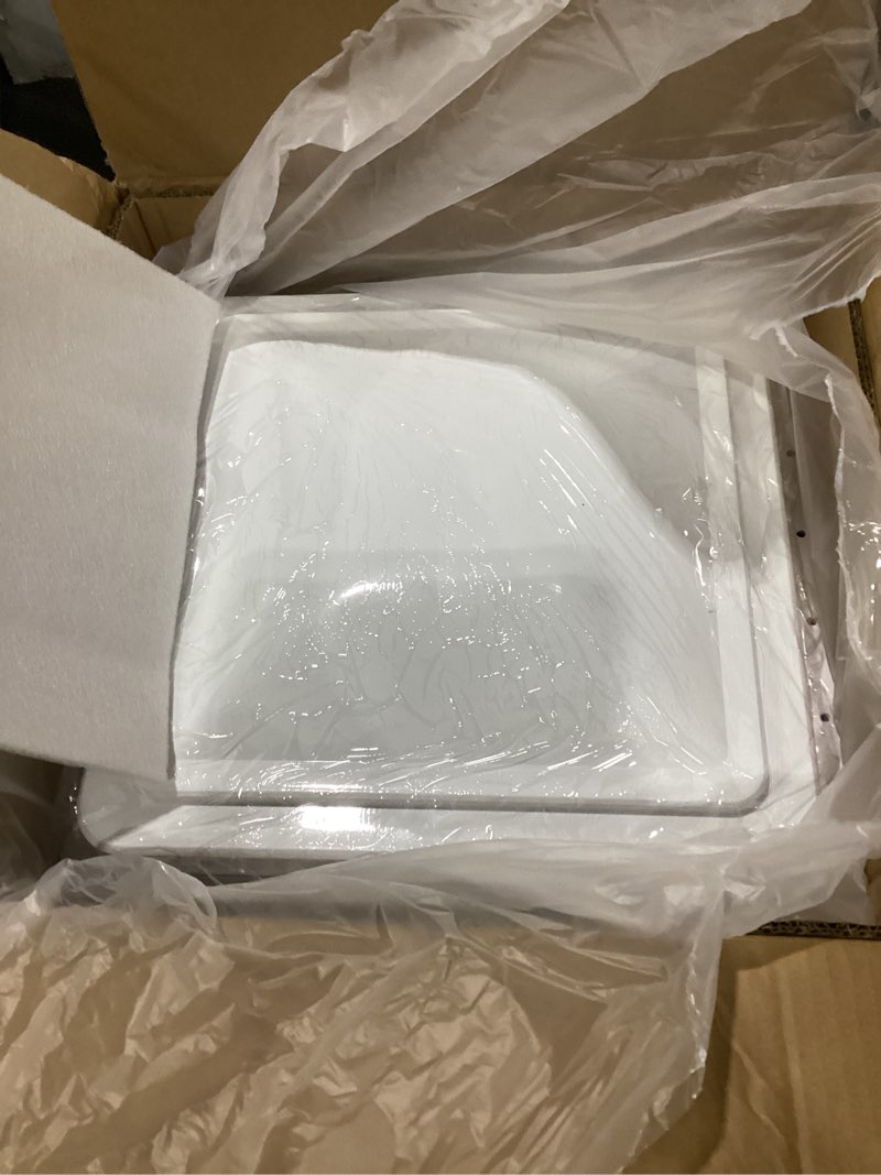 Condition photo showing As Is for livpow rv or trailer roof vent - manual 14" x 14" vent-white