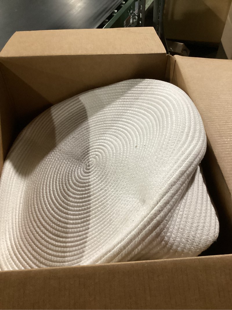 Condition photo showing Good Condition for Large Black Blanket Basket, Storage Baskets for Blankets, Woven Baskets for Storage, Woven Cotton Rope Basket for Toys, Clothes, Shoes, Books, Black, 25”x16”x16” (105L) Black 25”x16”x16”