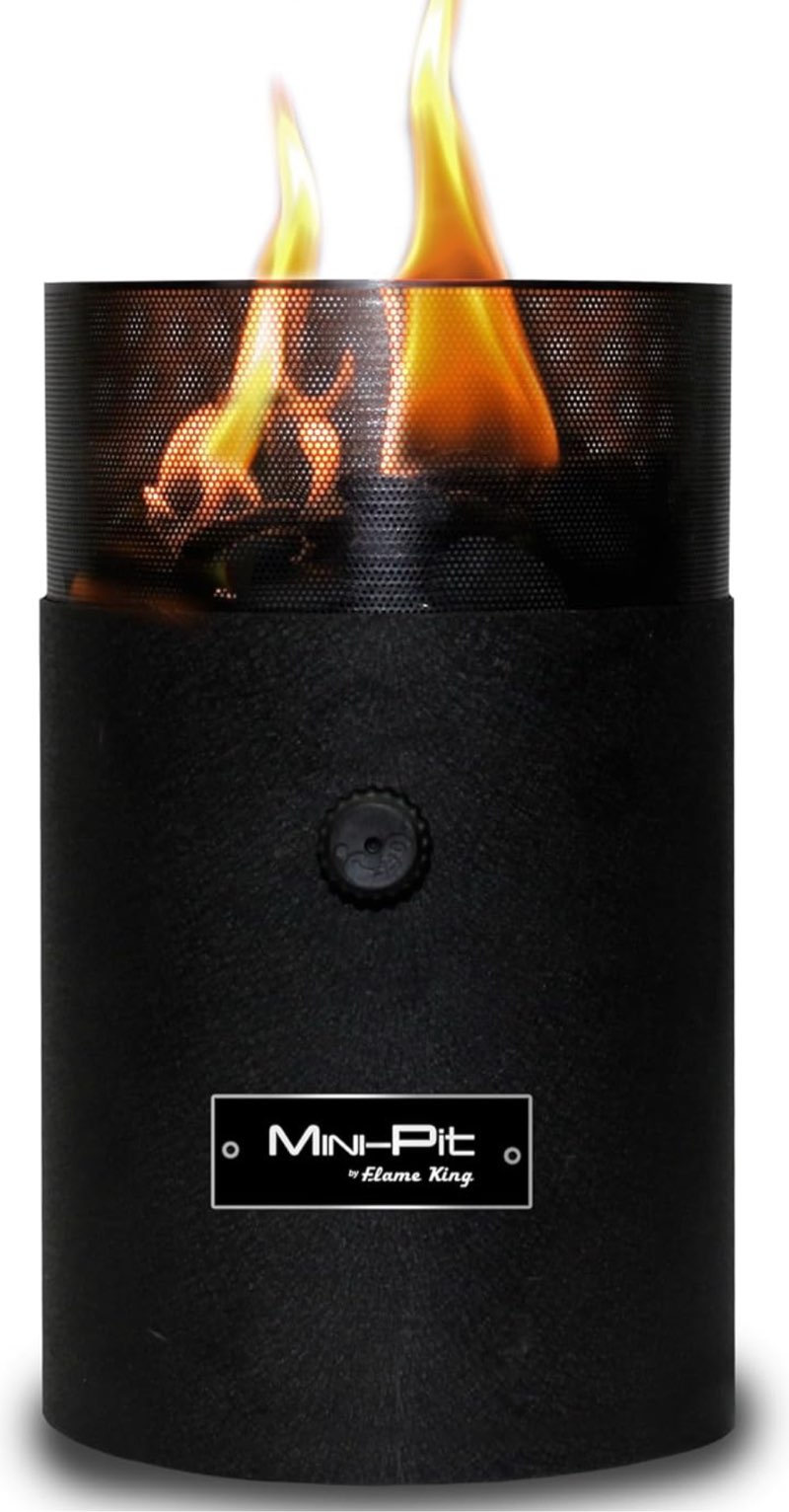 Flame King Mini Tabletop Fire Pit, Dual Fuel Propane and Butane, Smokeless Odorless Flame, Portable Great for Outdoor