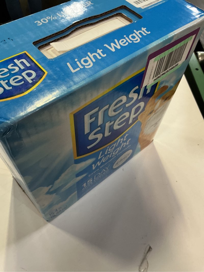 Condition photo showing New/Like New for Fresh Step Light Weight Clumping Litter, Extra Strength Formula With Febreze Freshness, 15.4 lb. Box (Package May Vary) Exteme 15.4 lb