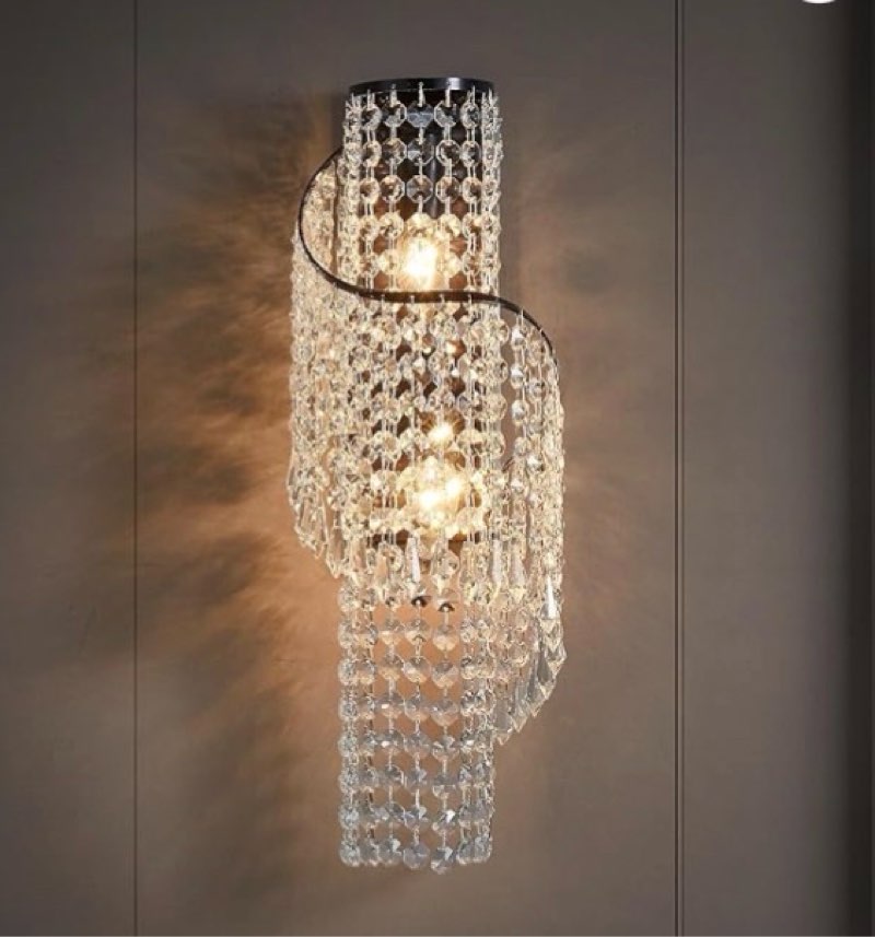 masarayti K9 Crystal Wall Sconces, Adjustable 3-Color LED Wall Light with Titanium Black Metal Frame