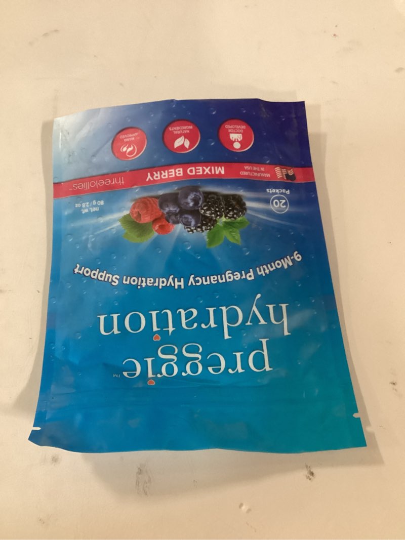 Condition photo showing New/Like New for Three Lollies Preggie Hydration Packets - Natural Hydration & Nausea Relief for Pregnant Women - Rep