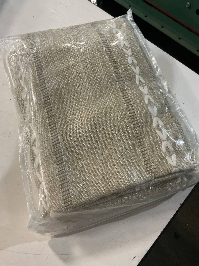 Condition photo showing New/Like New for sutuo home boho curtains for bedroom living room 63 inch length, light filtering french country farmhouse vintage shabby chic tassels hollow window treatment bohemian drape 1 panel 52"w x 63"l natural
