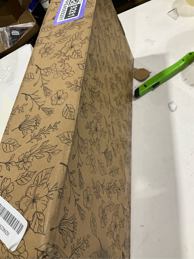 Condition photo showing Good Condition for Floor Lamp, LED Floor Lamp with Foot Switch & Adjustable Linen Lampshade, Tall Modern ARC Standing Lamps for Living Room Office Bedroom (9W Replaceable Blub) 9W+Beige