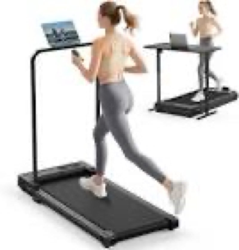 walking pad treadmill for home - folding treadmills with handle bar portable compact fold up indoor 