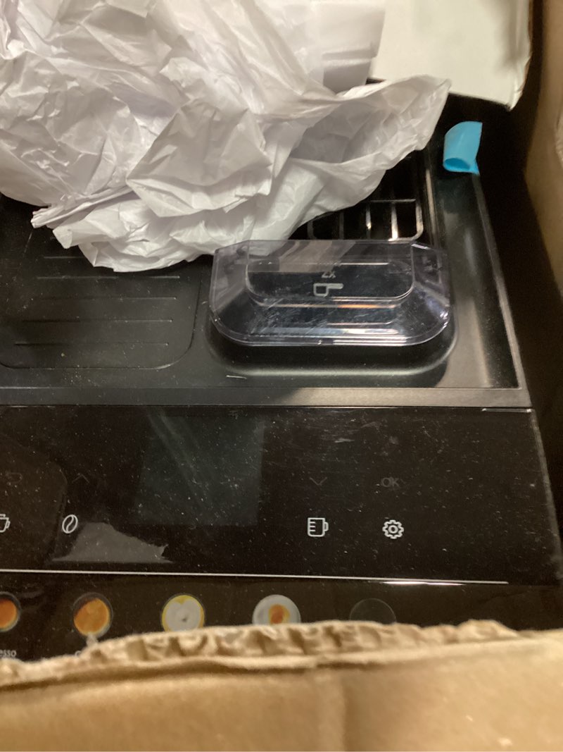 Condition photo showing As Is for Bosch 500 Series Fully Automatic Espresso and Coffee Machine – Touch Control Panel, Milk Hose, Ceramic Grinder, Uses Beans & Ground Coffee, 9 One-Touch Drinks, in Black TPU40109