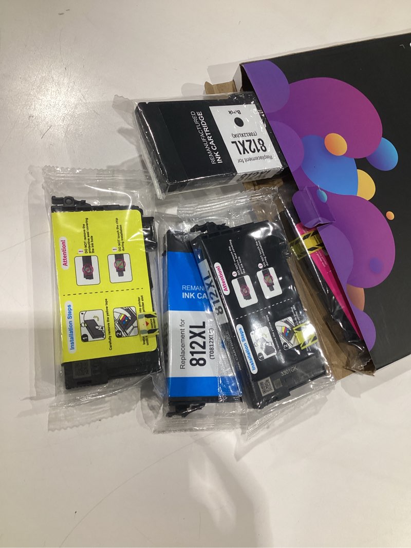 Condition photo showing New/Like New for 812XL Ink Cartridges Combo Pack (5 Pack) with Lastest Chip Remanufactured Replacement for Epson 812 812XL T812XL Ink Cartridges Work with Epson Workforce Pro WF-7840 WF-7820 WF-7310 EC-C7000 Printers 812XL BLACK Cyan Magenta Yellow