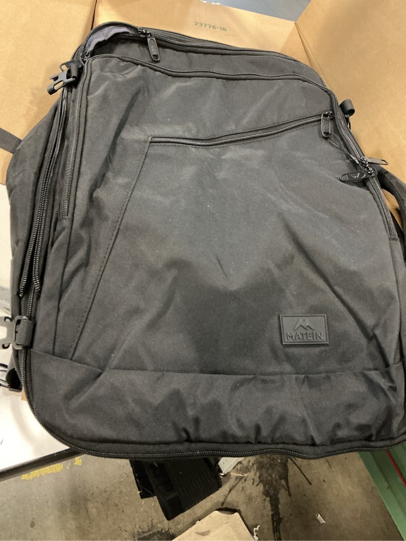 Condition photo showing Good Condition for MATEIN Carry on Backpack, Extra Large Travel Backpack Expandable Airplane Approved Weekender Bag for Men and Women, Water Resistant Lightweight Daypack for Flight 40L, Black Black X-Large