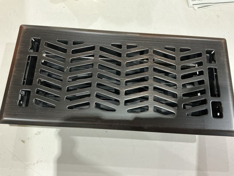 Condition photo showing Good Condition for allen + roth 4-in x 10-in maximum airflow steel matte black floor register