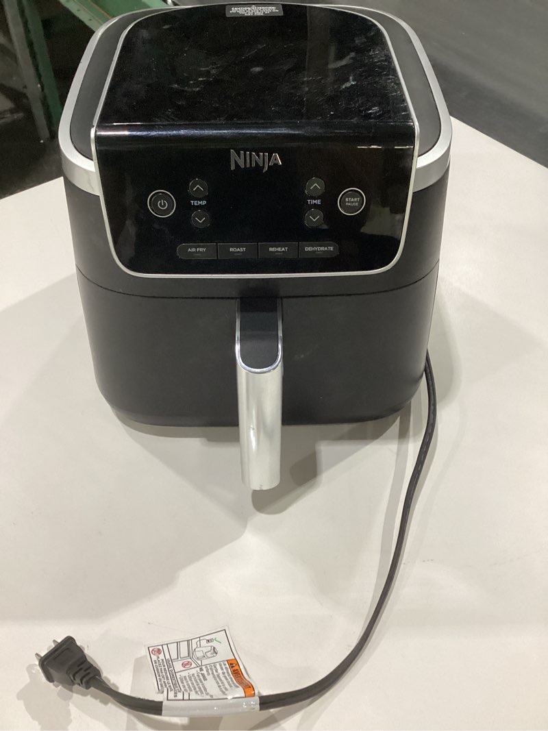 Condition photo showing As Is for Ninja | Air Fryer | 4-in-1 Pro Air Fry, Roast, Reheat, Dehydrate | 5QT Capacity fits up to 4lbs of French Fries | 400F Max Temp | Nonstick Basket & Crisper Plate | 120V | Grey | AF141 5 QT, NOT TESTED, AS IS