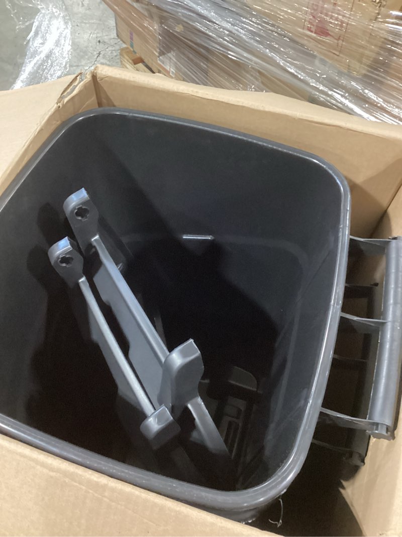 Condition photo showing Good Condition for United Solutions 32 Gallon Wheeled Outdoor Garbage Can with Attached Snap Lock Lid and Heavy-Duty Handles, Black, Heavy-Duty Construction, Perfect Backyard, Deck, or Garage Trash Can, 2 Pack Black 32 Gallon - 2 Pack Wheeled Garbage Can