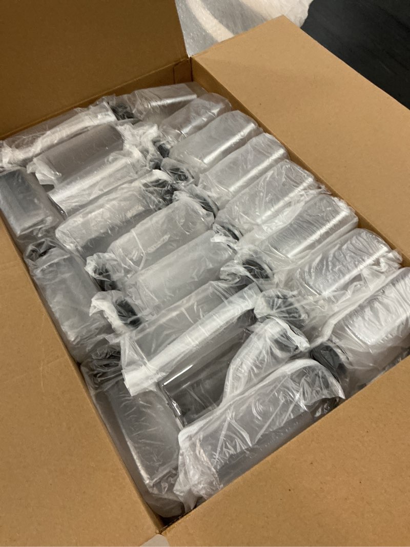 Condition photo showing Good Condition for potchen 100 pcs 8oz empty plastic juice bottles with caps mini clear pet water reusable drink containers lids for juice, smoothie, milk, tea homemade beverages labels funnels and brush