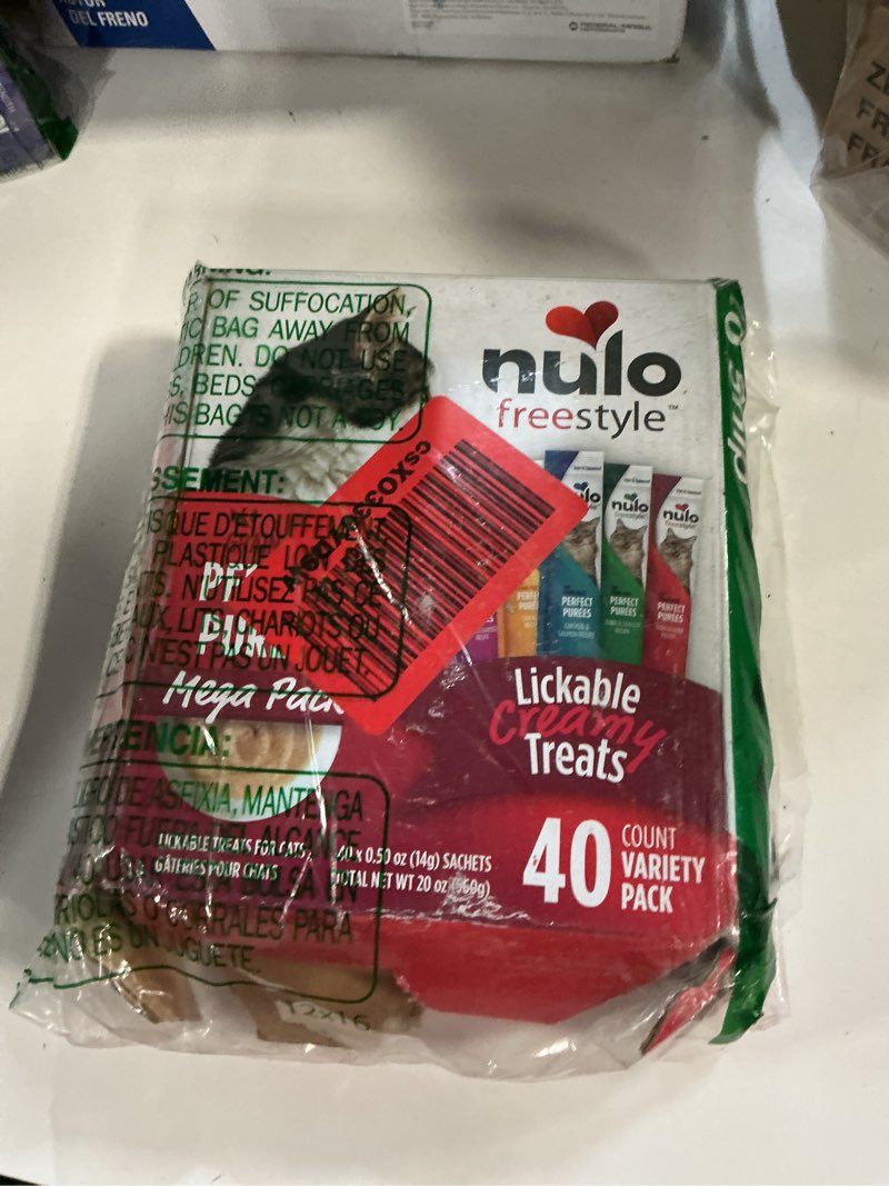 Condition photo showing New/Like New for ((BB:06/27/27))Nulo Freestyle Grain-Free Perfect Purees Premium Wet Cat Treats, Squeezable Meal Topper for Felines, High Moisture Content to Support Cat Hydration, 0.5 Ounce, Variety Pack