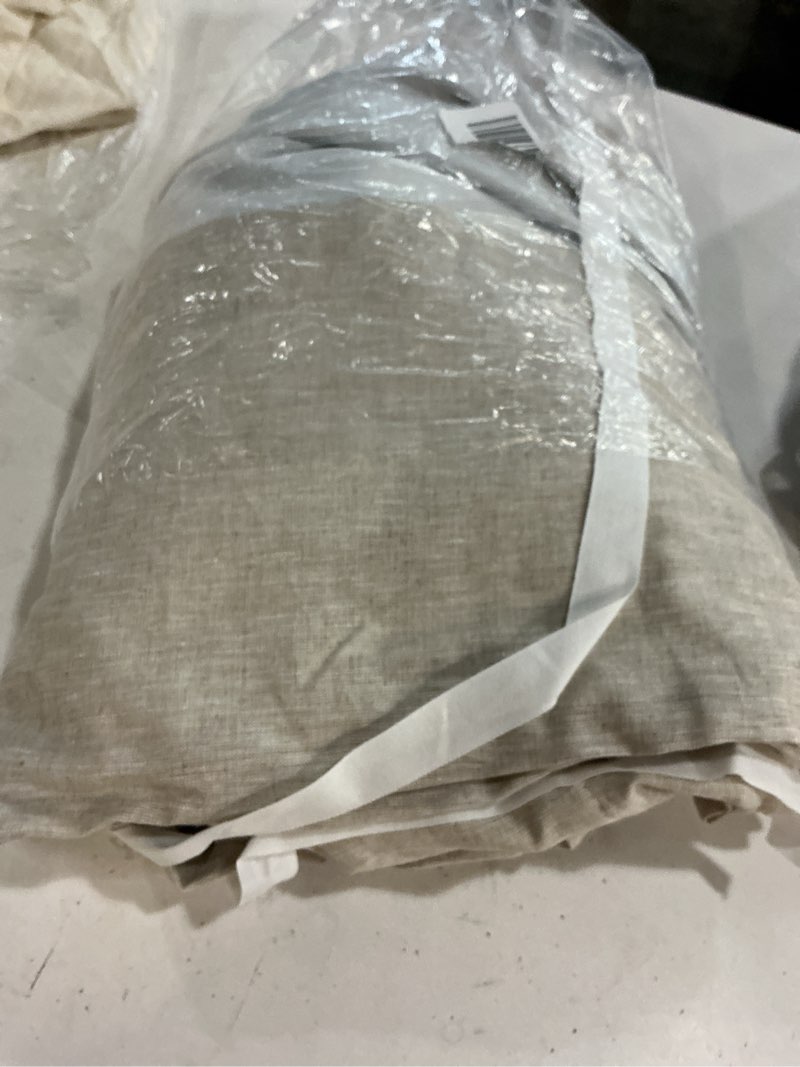 Condition photo showing New/Like New for european linen room darkening curtain, 48x96, flax