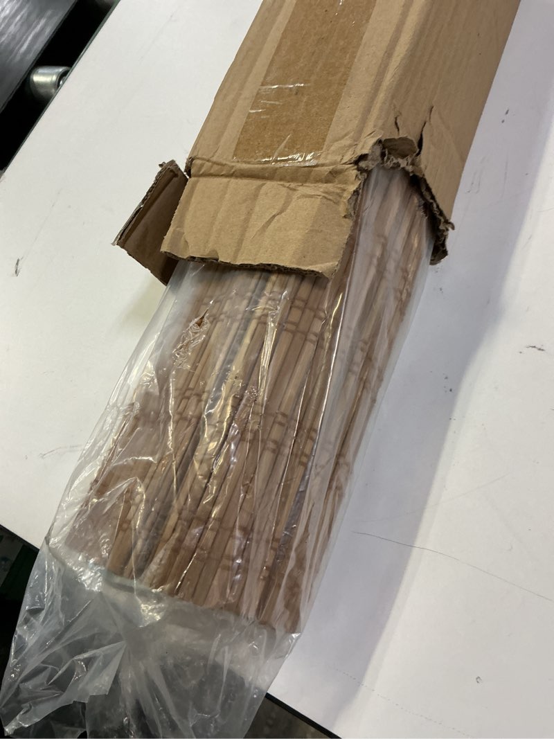 Condition photo showing New/Like New for LazBlinds No Tools No Drill Cordless Bamboo Roman Shades, Light Filtering Window Treatment, Roll Up Bamboo Blinds for Windows 29.5'' W x 48'' H, Ceylon Light Russet Light Filtering-ceylon Light Russet 29.5" W x 48" H