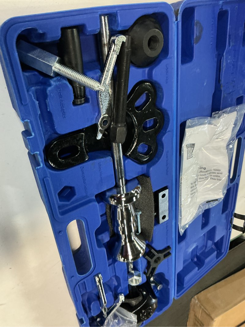 Condition photo showing Good Condition for Orion Motor Tech 9-Way Slide Hammer Puller Set, Front Wheel Hub Bearing Remover & Rear Wheel Axle Hub Dent Shaft Puller Tool Kit blue case