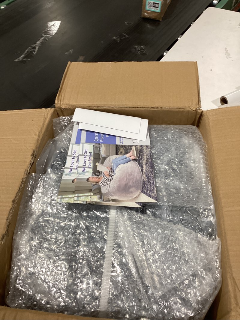 Condition photo showing New/Like New for Large Bean Bag Chair for Adults/Kids with Filling, 3 ft Memory Foam Bean Bag Chairs with Filler Included, Ultra Soft Dutch Velvet Fabric, Bean Bag for Living Room - 3 Foot,Dark Gray 3 Foot Fog Grey