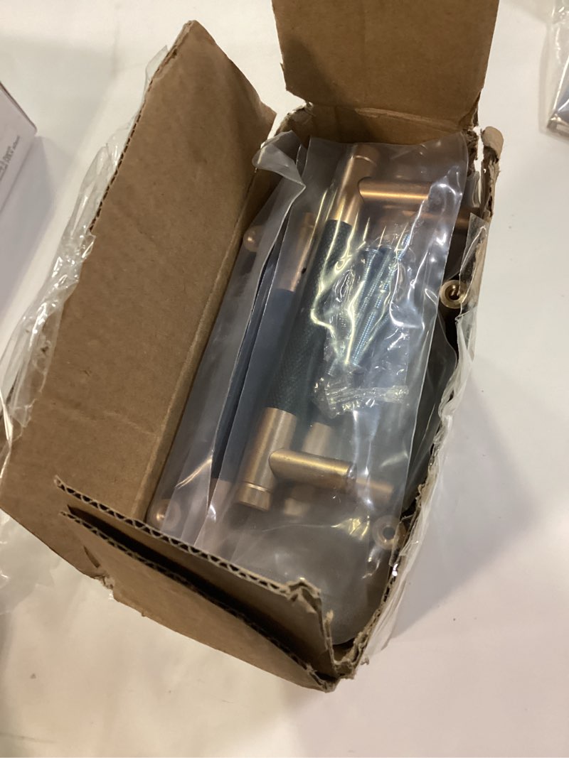 Condition photo showing Good Condition for 20 pack matte black and champagne bronze cabinet pulls knurled 5 inch hole centers kitchen cabinet handles drawer pulls cabinet hardware