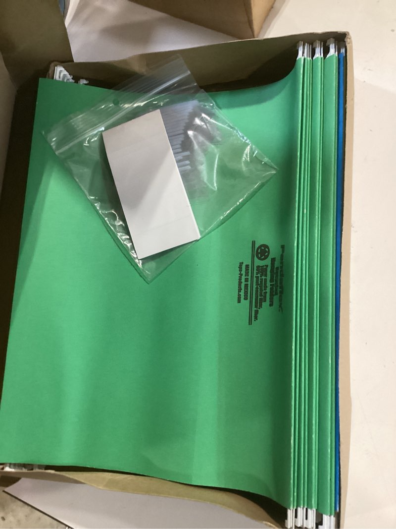 Condition photo showing Good Condition for pendaflex hanging file folders, letter size, assorted colors, 1/5-cut adjustable tabs, 25 per box (81663) letter assorted colors