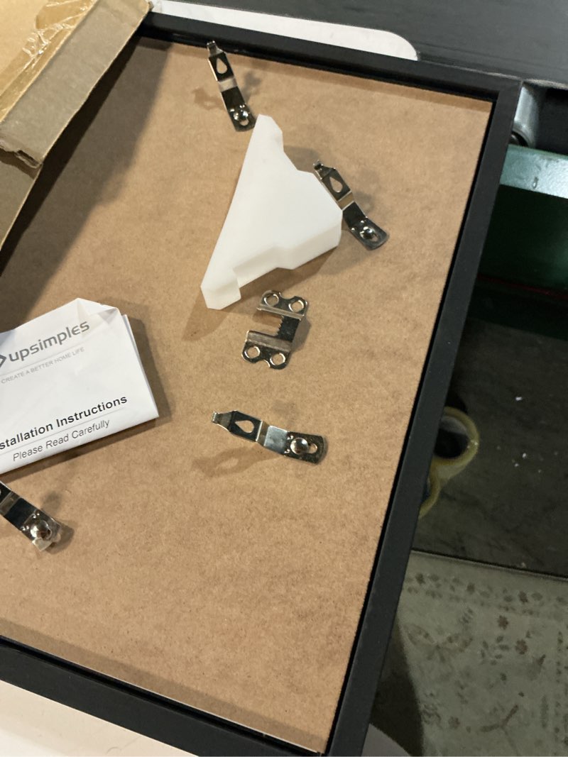 Condition photo showing As Is for upsimples 12x24 Picture Frame, Display Pictures 10x20 with Mat or 12 x 24 Without, Wall Hanging Poster Frames, Black, 1 Pack Black 12x24