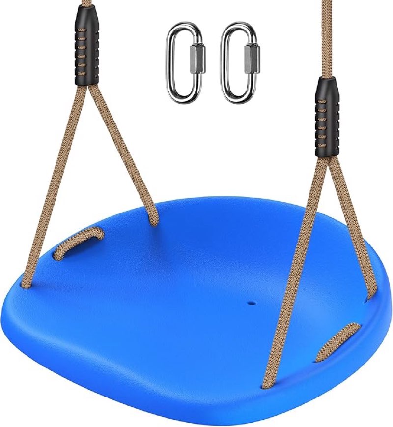 Similarly SELEWARE Heavy Duty Swing Seat for Adults Kids Tree Swing with Weather Proof Ropes Swing Set Accessories for Backyard Patio Garden Playground, Height Adjustable Blue