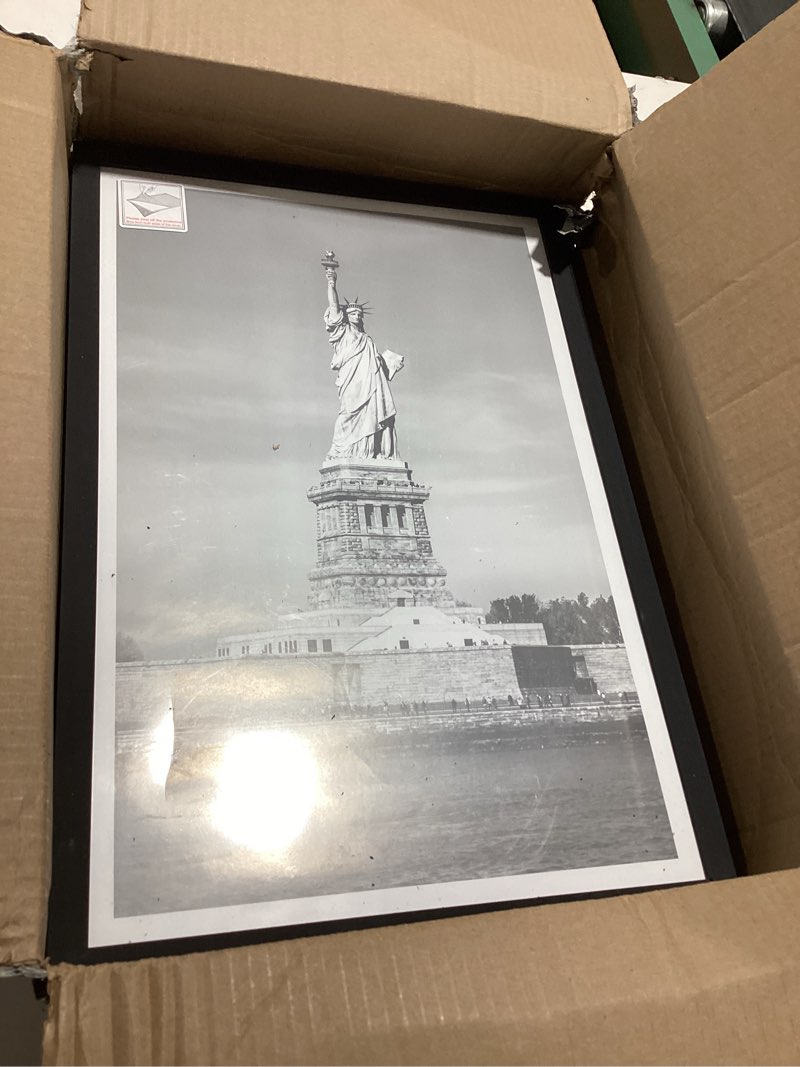 Condition photo showing As Is for enjoybasics 12x16 picture frame, display for 12 x 16 poster, wall gallery photo frames, black, 2 pack black 12x16