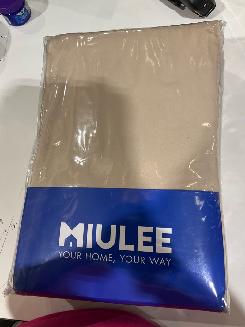 Condition photo showing Good Condition for miulee velvet curtains blush beige elegant grommet thermal insulated soundproof room darkening curtains/drapes for classical living room bedroom decor 52 x 96 inch set of 2 blush beige 52"w x 96"l (pack of 2)