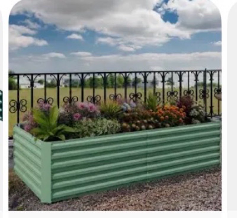 green Galvanized Raised Garden Bed FTPLRG-0021