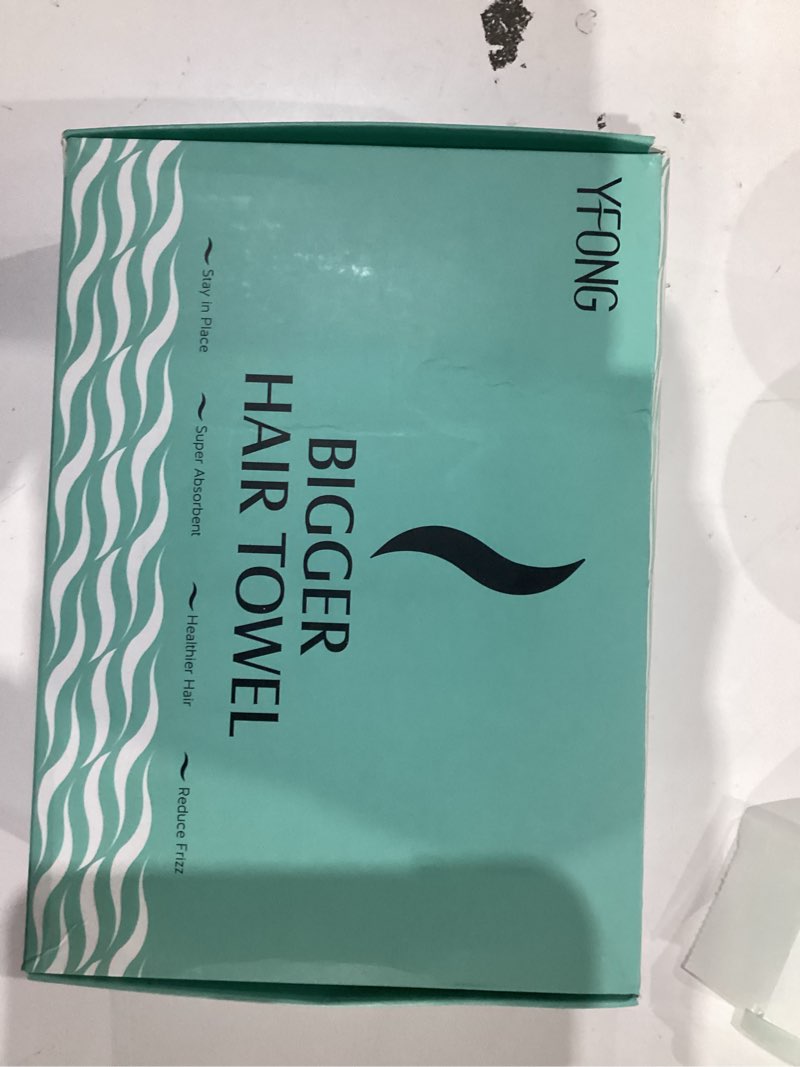 Condition photo showing New/Like New for yfong 3 pack large microfiber hair towel wrap, 30" x 10" thicker anti frizz quick dry hair towels for women long, curly, thick hair, super absorbent hair turban for wet hair (grey, pink, blue)