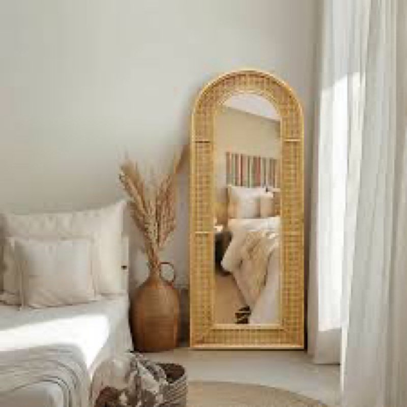 Aubreyjo Rattan Arch Mirror