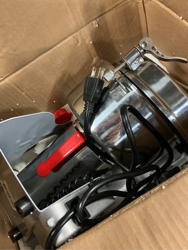 Condition photo showing As Is for vevor 2500g electric grain mill grinder, high speed 3400w commercial spice grinders, stainless steel pulverizer powder machine, for dry grains spices cereals coffee corn pepper, swing type 2500g silver