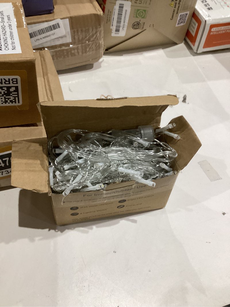 Condition photo showing As Is for Lainin 3.5M/11ft 96 LED Warm White Linkable Fairy Curtain String Light with 8 Modes Memory Functional Controller for Indoor/Outdoor/Patio/Wedding/Christmas Decor