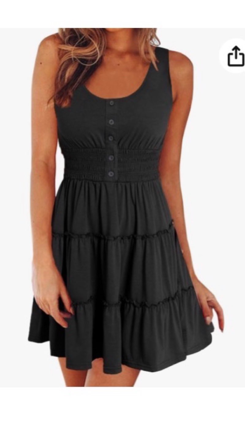 Women Summer Dresses Sleeveless Casual Loose Swing Comfy Beach Button Down Tank Top Mini Dress(Red X color is red