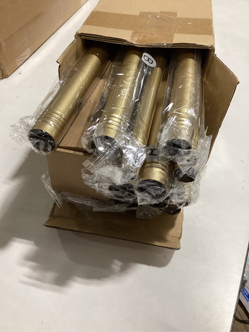 Condition photo showing Good Condition for double curtain rod 36-184 inch, gold extra long dual curtain rods for windows, adjustable heavy duty vintage spliced 1 inch window treatment rods with decorative crystal foil finial gold 36"-184"