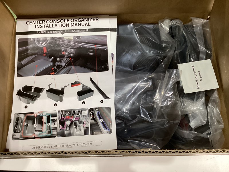 Condition photo showing New/Like New for Center Console Organizer for 2018-2023 Jeep Wrangler JL JLU 4XE Gear Shift Console Side Tray Trunk Organizer Hanging Armrest Storage Box for Wrangler Accessories(18-23 5-piece, Not Gladiator) 18-23 5PCS Center Console Organizer