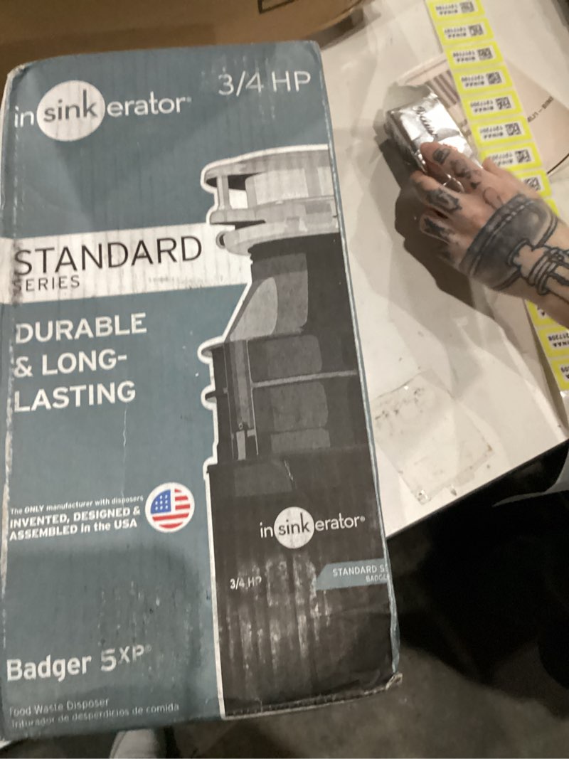 Condition photo showing New/Like New for InSinkErator Badger 5XP 3/4HP Under the Kitchen Sink Household Garbage Disposal