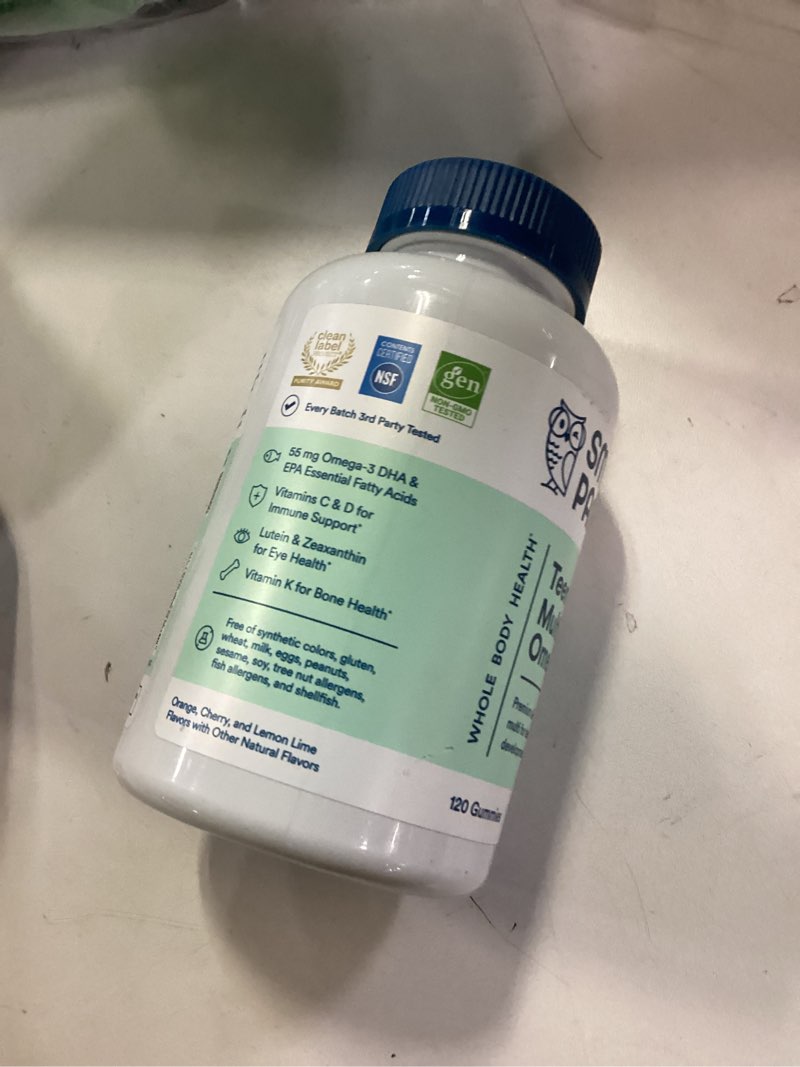 Condition photo showing New/Like New for Exp-15/09/2026) SmartyPants Teen Guy Formula, Daily Multivitamin Gummies: Vitamins C, B12, K, Zinc, & Biotin for Immune Support, Energy, Skin & Hair Support, Assorted Fruit Flavor, 120 Gummies (30 Day Supply) Old Formula