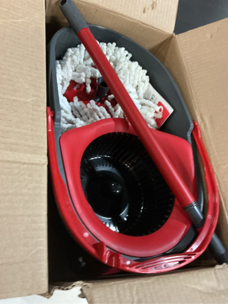 Condition photo showing As Is for O-Cedar Easywring Microfiber Spin Mop & Bucket Floor Cleaning System with 3 Extra Refills Spin Mop Bucket with 3 Extra Refills