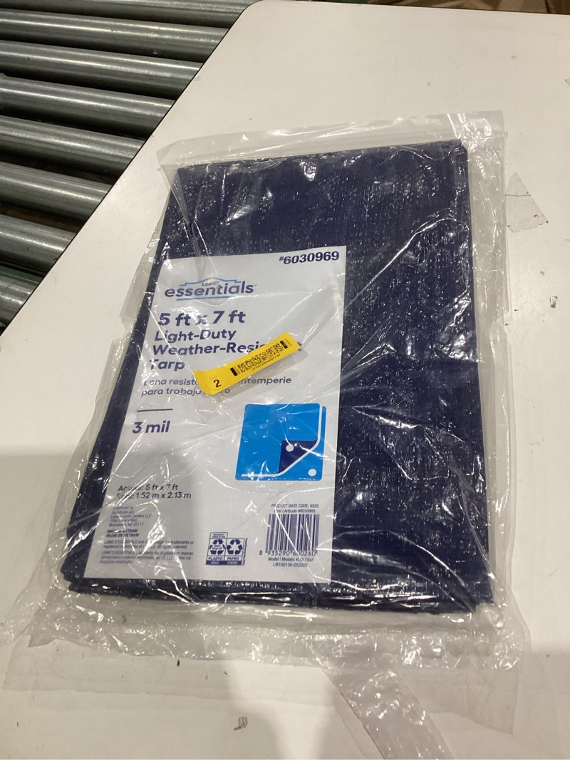 Condition photo showing New/Like New for 5' x 7' General Multiple Purpose 3 Mil Waterproof Blue Poly Tarp
